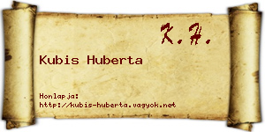 Kubis Huberta névjegykártya